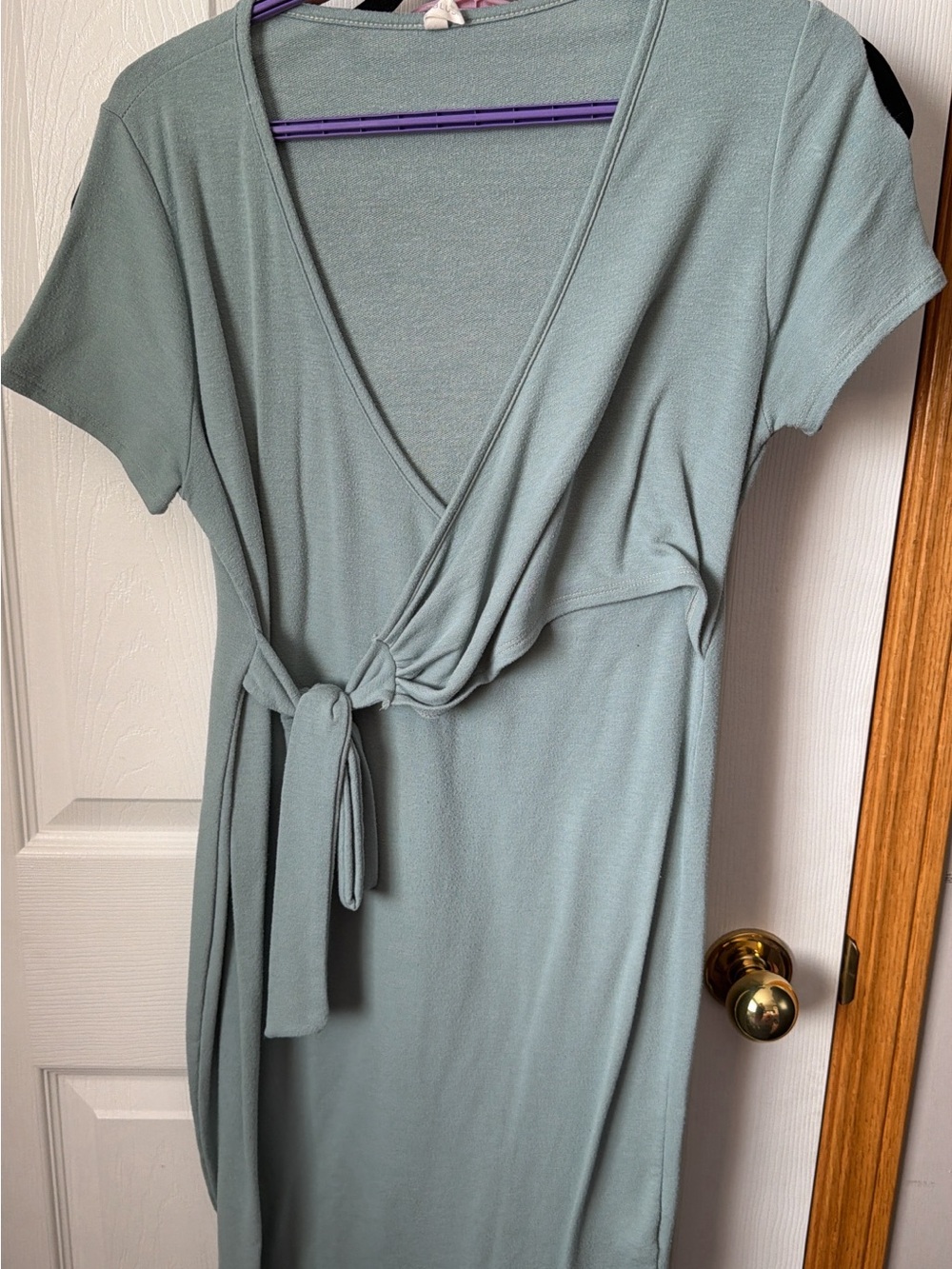 Pinkblush Sage Green Wrap Maternity/Nursing Dress